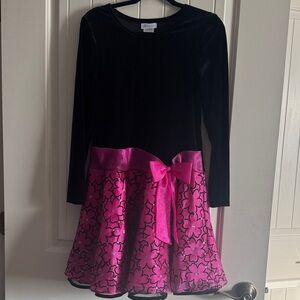 Bonnie Jean Black and Pink Floral Kids Dress